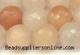 CAJ821 15 inches 8mm faceted round pink aventurine beads