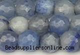 CAJ825 15 inches 6mm faceted round blue aventurine beads