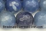 CAJ828 15 inches 12mm faceted round blue aventurine beads