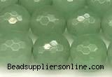 CAJ831 15 inches 8mm faceted round green aventurine beads