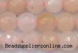 CAJ857 15 inches 6mm faceted round pink aventurine beads