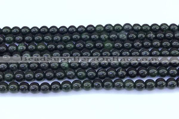 CAJ867 15 inches 6mm round black jade gemstone beads