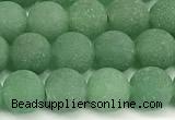 CAJ880 15 inches 4mm round matte green aventurine beads