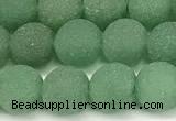 CAJ881 15 inches 6mm round matte green aventurine beads