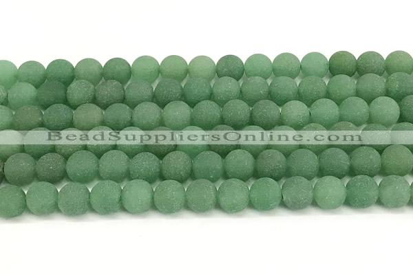 CAJ882 15 inches 8mm round matte green aventurine beads