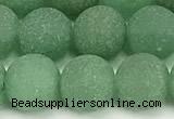 CAJ884 15 inches 12mm round matte green aventurine beads