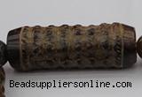 CAL01 14.5 inches 20*60mm carved drum agalmatolite beads