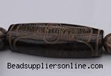 CAL04 14.5 inches 25*60mm carved drum agalmatolite beads