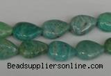 CAM1024 15.5 inches 10*13mm flat teardrop natural Russian amazonite beads