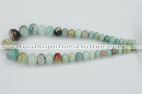 CAM106 15.5 inches multi-size rondelle amazonite gemstone beads