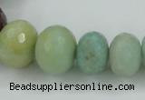 CAM107 15.5 inches multi-size faceted rondelle amazonite gemstone beads