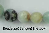 CAM110 15.5 inches multi-size faceted round amazonite gemstone beads