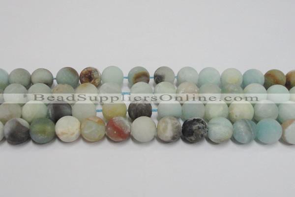 CAM1105 15.5 inches 14mm round matte amazonite beads wholesale