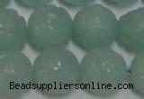 CAM1126 15.5 inches 16mm carved round amazonite beads wholesale