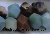 CAM1138 12*16mm - 13*18mm faceted nuggets amazonite gemstone beads