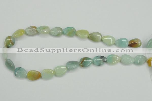 CAM116 15.5 inches 13*18mm flat teardrop amazonite gemstone beads