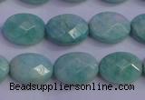 CAM1203 15.5 inches 10*14mm faceted oval Russian amazonite beads