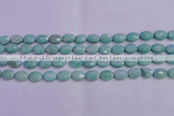 CAM1203 15.5 inches 10*14mm faceted oval Russian amazonite beads