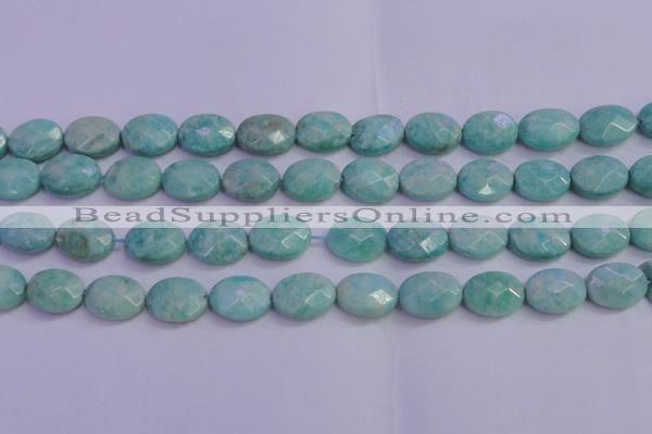 CAM1205 15.5 inches 14*19mm faceted oval Russian amazonite beads