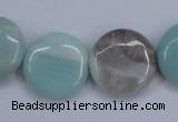 CAM123 15.5 inches 20mm flat round amazonite gemstone beads