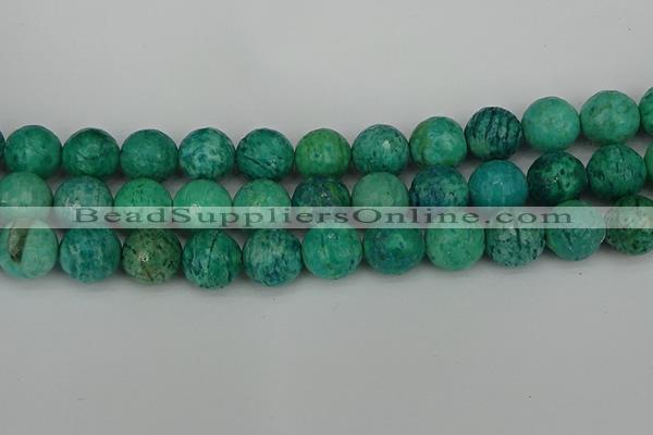 CAM1406 15.5 inches 16mm faceted round Russian amazonite beads