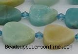 CAM1421 15.5 inches 11*16mm flat teardrop Chinese amazonite beads