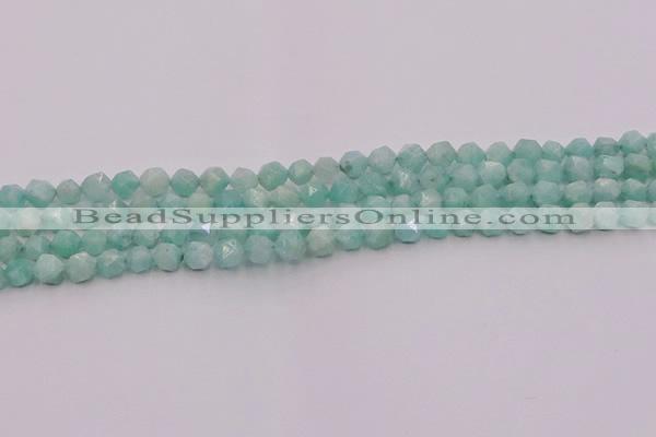 CAM1436 15.5 inches 6mm faceted nuggets amazonite gemstone beads