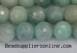 CAM1453 15.5 inches 10mm faceted round amazonite gemstone beads