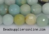 CAM1461 15.5 inches 10mm faceted round amazonite beads wholesale