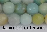 CAM1462 15.5 inches 12mm faceted round amazonite beads wholesale