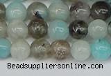 CAM1481 15.5 inches 6mm round Madagascar black amazonite beads