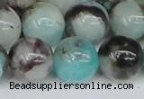 CAM1485 15.5 inches 14mm round Madagascar black amazonite beads