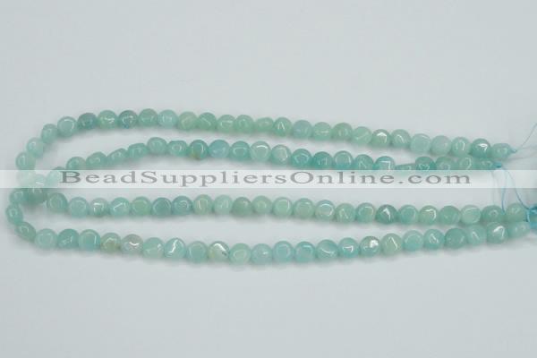 CAM151 15.5 inches 8mm flat round amazonite gemstone beads