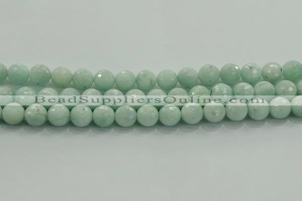 CAM1514 15.5 inches 12mm faceted round natural peru amazonite beads