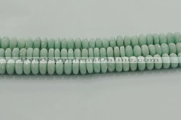 CAM1545 15.5 inches 8*14mm faceted rondelle peru amazonite beads