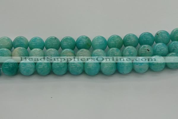 CAM1555 15.5 inches 14mm round natural peru amazonite beads