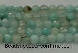 CAM1560 15.5 inches 4mm faceted round Russian amazonite beads