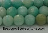 CAM1562 15.5 inches 8mm faceted round Russian amazonite beads