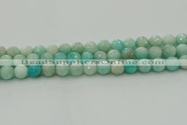 CAM1564 15.5 inches 12mm faceted round Russian amazonite beads