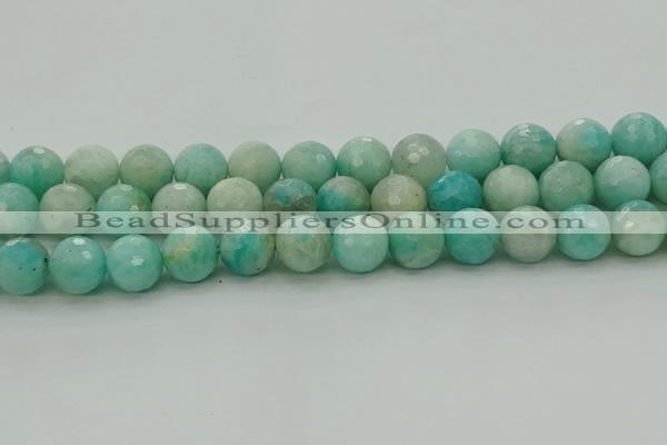 CAM1565 15.5 inches 14mm faceted round Russian amazonite beads