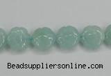 CAM159 15.5 inches 12mm carved flower amazonite gemstone beads