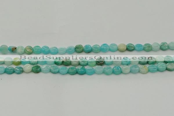 CAM1590 15.5 inches 6mm flat round Russian amazonite beads