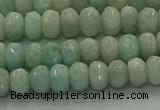 CAM1611 15.5 inches 4*6mm faceted rondelle peru amazonite beads