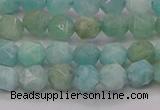 CAM1621 15.5 inches 6mm faceted nuggets amazonite gemstone beads