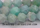 CAM1623 15.5 inches 10mm faceted nuggets amazonite gemstone beads