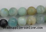 CAM163 15.5 inches 10mm faceted round amazonite gemstone beads