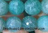 CAM1664 15.5 inches 12mm faceted round Russian amazonite beads