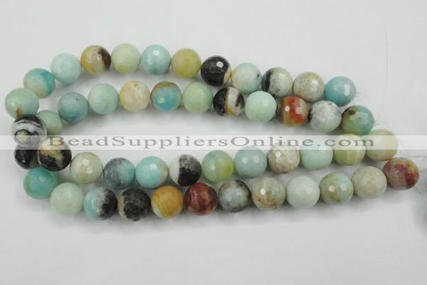 CAM167 15.5 inches 18mm faceted round amazonite gemstone beads