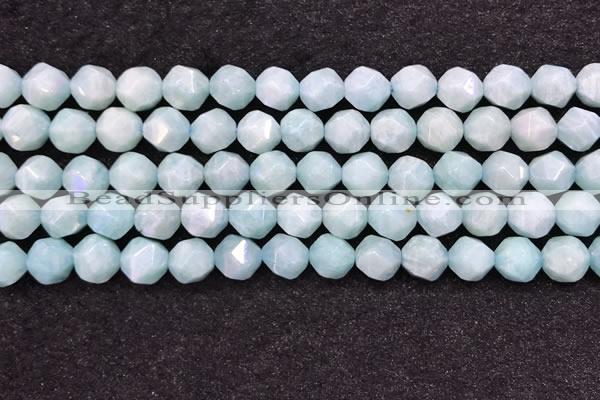 CAM1707 15.5 inches 10mm faceted nuggets amazonite gemstone beads