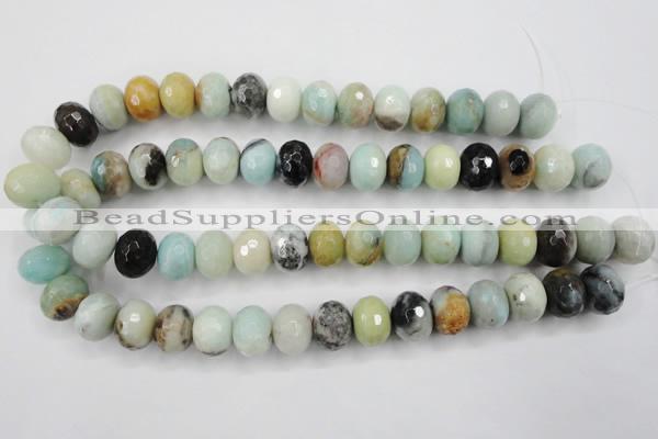 CAM174 15.5 inches 12*16mm faceted rondelle amazonite gemstone beads